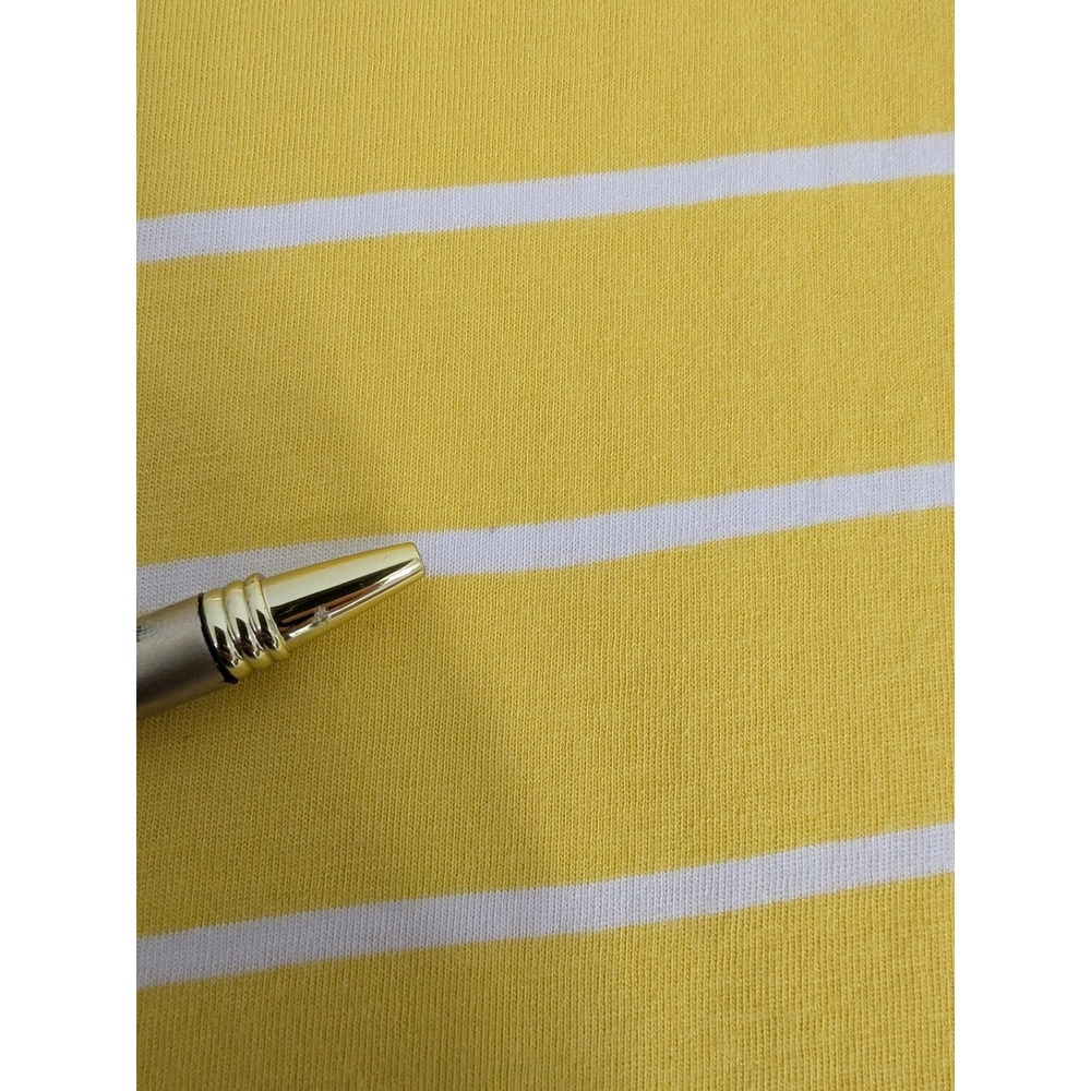 Lauren Ralph Lauren Womens Yellow White Striped Preppy Top with Crest Size L - Picture 9 of 10